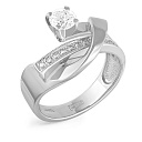 Кольцо из белого золота с бриллиантами