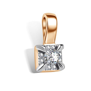 Подвеска из красного золота с бриллиантами