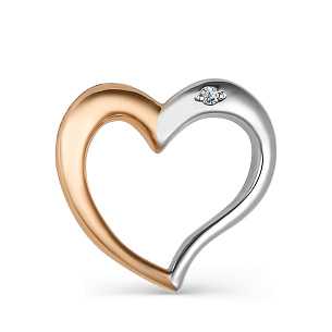 Подвеска из красного золота с бриллиантом