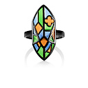 Кольцо из серебра с керамикой, эмалью