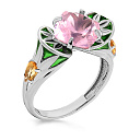 Кольцо из серебра с ситалом, цитринами