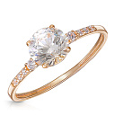 Кольцо из красного золота с фианитом