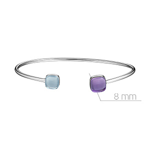 Браслет декоративный из белого золота с аметистом