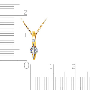 Колье из желтого золота с бриллиантами, плетение якорное