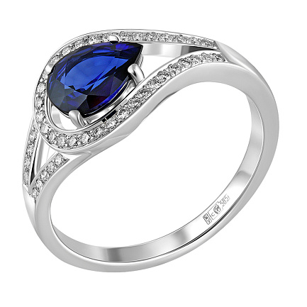 Кольцо из белого золота с бриллиантами