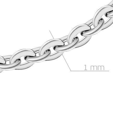 Цепь автомат из белого золота, плетение якорное