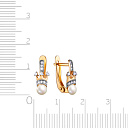 Серьги с английским замком из серебра с жемчугом