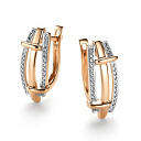 Серьги с английским замком из красного золота с бриллиантами