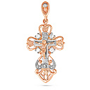 Крест из красного золота с бриллиантами