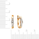 Серьги с английским замком из красного золота с бриллиантами