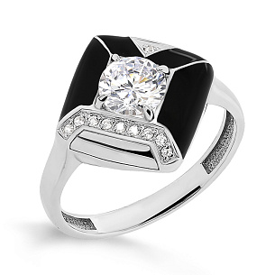 Кольцо из серебра с фианитами