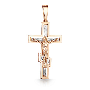 Крест из комбинированного золота
