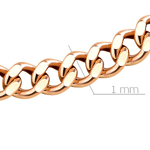 Цепь автомат из красного золота, плетение панцирное