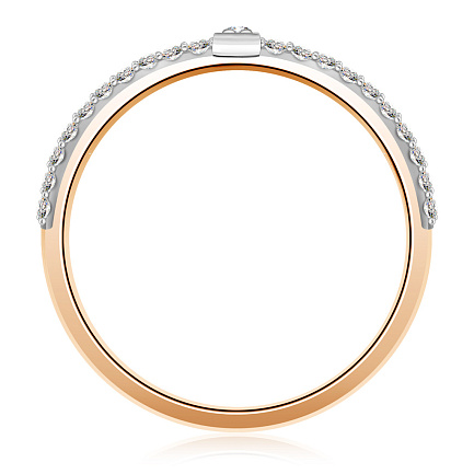 Кольцо из красного золота с фианитом