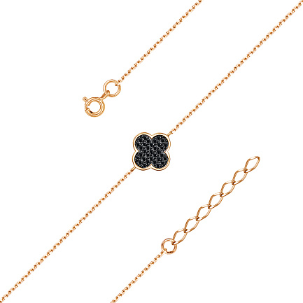 Браслет из красного золота с фианитами