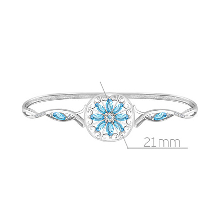 Браслет декоративный из серебра с топазом