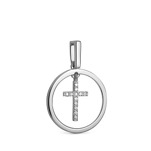 Подвеска из белого золота с бриллиантом