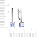 Серьги с английским замком из серебра с фианитом