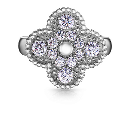 Кольцо из белого золота с бриллиантами