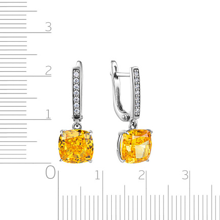Серьги с английским замком из серебра с цирконием