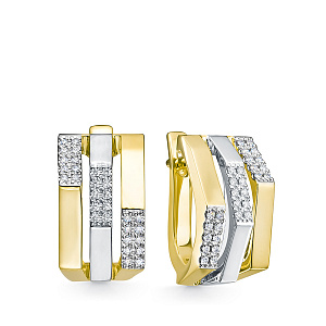 Серьги из желтого золота с бриллиантами