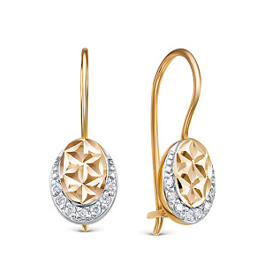 Серьги с французским замком из серебра с фианитами