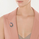 Брошь из белого золота с бриллиантами, рубинами