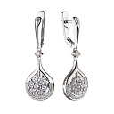 Серьги с английским замком из белого золота с бриллиантами