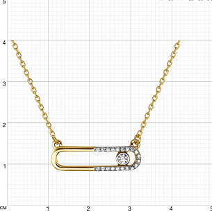 Колье из желтого золота с фианитом
