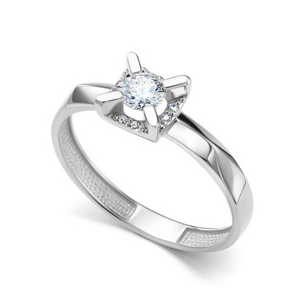 Кольцо из белого золота с бриллиантами