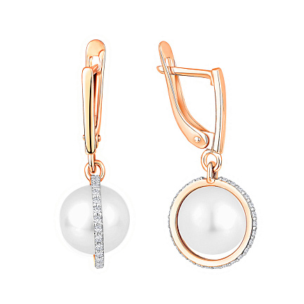 Серьги с английским замком из красного золота