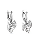 Серьги с английским замком из серебра с фианитами