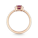 Кольцо из красного золота с бриллиантами, рубином