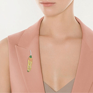 Брошь из серебра с фианитом