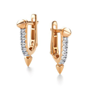 Серьги с английским замком из красного золота