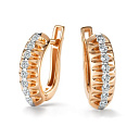 Серьги с английским замком из красного золота с бриллиантами