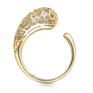 Кольцо из желтого золота с фианитом