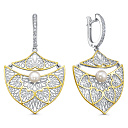 Серьги с английским замком из серебра с жемчугом