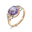 Кольцо из комбинированного золота с бриллиантами, аметистом