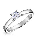 Кольцо из белого золота с бриллиантом