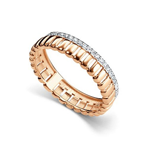 Кольцо из красного золота с бриллиантами