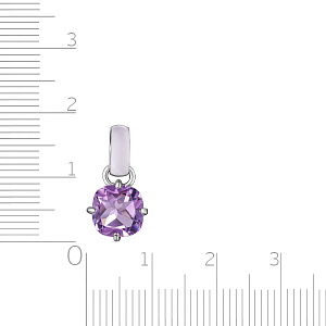 Подвеска из серебра с аметистом, эмалью