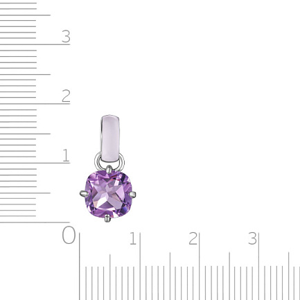 Подвеска из серебра с аметистом, эмалью