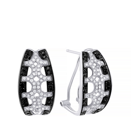 Серьги с итальянским замком