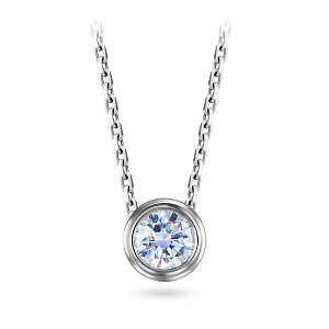 Колье из белого золота с бриллиантом