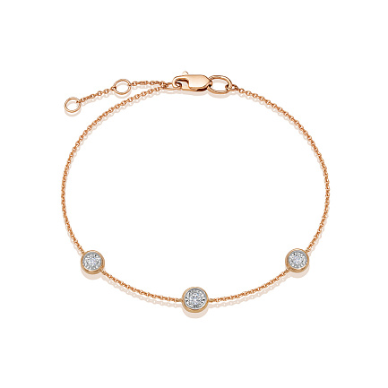 Браслет из красного золота с бриллиантами