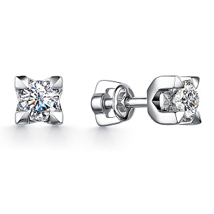 Пусеты из белого золота с бриллиантами