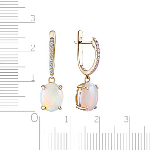 Серьги с английским замком из желтого золота с бриллиантом