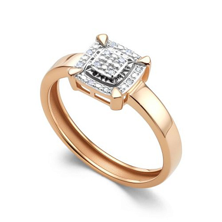 Кольцо из красного золота с бриллиантами