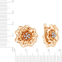 Серьги из красного золота с фианитом